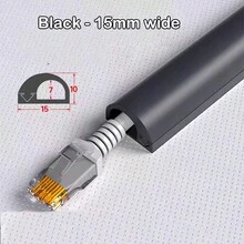 柔性PVC自粘式线槽，侧槽式线槽，墙/地面电缆管理线槽，可选尺寸：1米/2米/3米/4米/5米（39.37英寸/78.74英寸/118.11英寸/157.48英寸/196.85英寸） - A - 查看 26