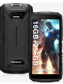 DOOGEE S41 MAX Rugged Smartphone 2024, 16GB + 256GB/SD 1TB Android 13 Rugged Phone Unlocked, Rugged Cell Phone 6300mAh, 5.5" HD+, 4G Dual SIM, IP69K Waterproof Mobile Phone, NFC/WiFi/OTG - Black - View 8