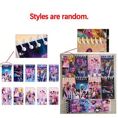 10 cuốn sổ tay lò xo K-Pop hoạt hình - Thiết kế nhân vật anime dễ thương, 24 trang, sổ ghi nhớ di động, quà tặng ngày lễ hoàn hảo [Ngẫu nhiên]