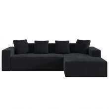 Fully Compressed And Frameless Sofa, Cloud Sofa Combining Several Elements, Modern Modular Sofa With Deep Seats, Upholstered Sofa For Living Room And Bedroom - Black - View 9