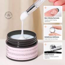 5 In 1 3D Solid Builder Nail Gel Beetles, Snowy Cone Non-Sticky Hand Extension Gel Set, With Rhinestones Pearls Glue & Double-Head Sculpture Pen, Beginner Friendly DIY Salon Manicure, UV LED Lamp Cured Required For Women - Gel đắp móng màu trắng đặc - Xem 3