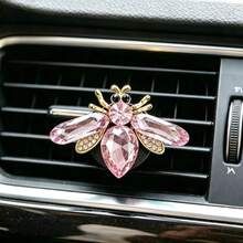 1/3pcs Cute Crystal Bee Car Air Vent Clip, Car Fragrance Diffuser, Crystal Car Interior Decor, Car Air Freshener - Diamond - View 4
