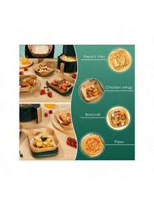 Disposable Air Fryer Paper Liners: 9 In Large Square Non Stick Parchment, Air Fryer Basket Liner For 8Qt - 12Qt Airfryer - Multicolor - View 5