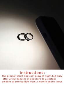ATLVXJL 2pcs/Set Glow-In-The-Dark Couple Friendship Family Rings With Single Heart And "I Love You" Letter, Casual Jewelry Rings For Daily Wear And Holiday Gift - Black - View 9