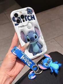 This Disney Stitch Lanyard Phone Case Is Fully Covered In TPU Material. It's Shockproof, Lightweight, And Compatible With IPhone17/16/11/13/15/15 Plus/15 Pro/15 Pro Max/12/14 Pro Max/11 Pro Max/12 Pro/12 Pro Max/13. This Phone Case Makes A Popular Birthday Gift Or Business Gift; It's Durable, Stain- And Fingerprint-Resistant, And Suitable For Both Men And Women. The Set Also Includes A Mickey Mouse Phone Case And A Stitch Plush Bracelet. It's A Perfect Gift For Friends And Family. This Stylish Phone Case Is Fun, Lightweight, And Durable. IPhone17 Pro Max Phone Case, Angel Phone Case. - trắng - Xem 1