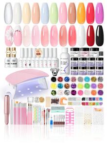 peacecolor PEACECOLOE Acrylic Nail Kit For Beginners With Everything Needed With UV Nail Lamp And Nail Drill And Full Tools Everything Home Salon DIY Gifts For Women - 06多色 - 查看 1