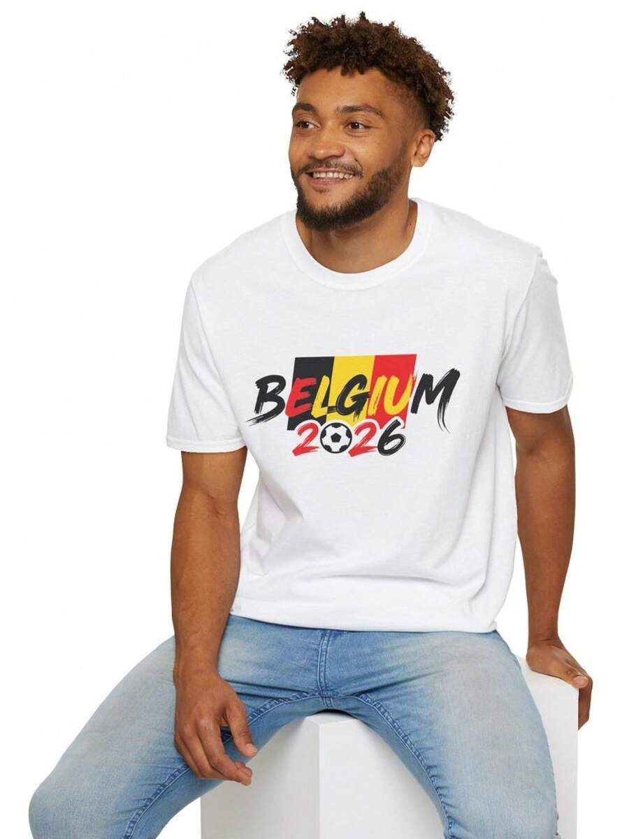 Belgium 2026 WORLD CUP T-Shirt| Belgian Football Jersey Style - White - View 1