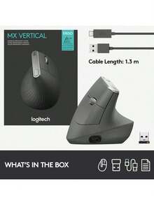 罗技 MX 垂直无线鼠标 - 符合人体工学设计，减少肌肉疲劳，轻松在 3 个 Windows 系统和 Mac 之间切换内容，可充电 - 查看 13