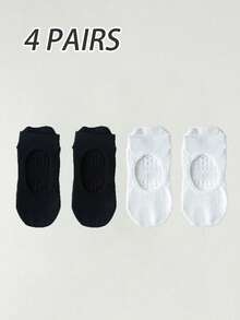 1/2/4 Pairs Foot Mesh Breathable Non-Slip Socks, Yoga Pilates Ankle Socks, Pure Cotton Sports Boat Socks For Women - Multicolor - View 20