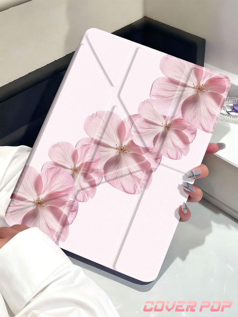 牡丹和芙蓉图案，适用于 iPad Air 8 (M4) 2026 (11 英寸)、Air 8 (M4) 2026 (13 英寸)、第十代、10.2 英寸/Mini 6/Mini 7/9.7 英寸、Galaxy Tab A9 Plus 平板电脑保护套，3 年以上防弯折，内置笔槽，适用于 Kindle (第十一代) 2022 版，硅胶加固边角，自动唤醒/睡眠功能，完美日常保护，情人节、圣诞节和春季浪漫礼物之选，可爱 Y2K 风格，时尚简约图案