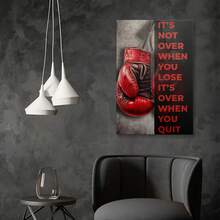 1pc Boxing Gloves "Never Give Up" Inspirational Poster - Iconic Boxing Wall Decoration, Suitable For Gyms, Home Offices, Men's Spaces, And Sports Theme Decorations - Boxed Canvas Print With Boxing Theme, Designed As A Gift For Athletes And Boxing Enthusiasts - A - View 4