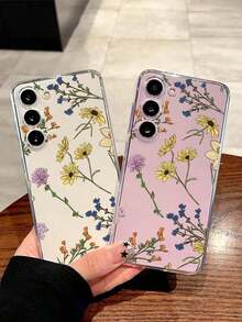 1 Piece Soft Phone Case With Artistic Floral Pattern, Compatible With Huawei Honor, Compatible With Redmi, Compatible With Galaxy A04e/12/A13/A14/A34/A50/A52/A53/A54/S21/S22/S23/S24/S25/S25Ultra/S25FE/S26/S26 PLUS/S26 ULTRA/S26 EDGE, 6A/7A/8A, 12T/13T/15T/15T Pro, International Version, Not The Domestic Version - 透明 12 - 查看 7