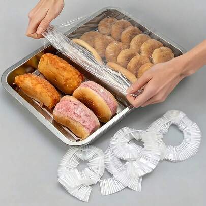 10/100/200pcs Reusable Stretch Silicone Bowl Covers, Transparent Plate Lids, Odorless Kitchen Food Wrap, Suitable For Barbecue, Restaurant, Home Use And Holidays Like Halloween, St. Nicholas Day, Easter