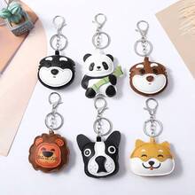 1 buah Gantungan Kunci Hewan Plush Lucu Y2K, Liontin Panda/Shiba Inu/Singa dari Kulit PU, Cocok untuk Ransel dan Kunci, Hadiah Lucu - MultiWarna - View 2