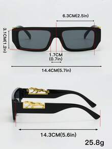 2pcs Men's Fashionable Luxury Style Eyeglasses, Suitable For Various Occasions - Black - View 4