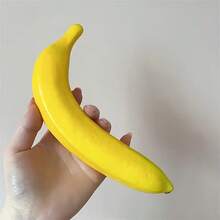 1/5/9pcs Realistic Artificial Yellow Banana - Plastic Fruit Model, Suitable For Party, Wedding, Home And Kitchen Decor, Perfect For Photography Props And Fruit Display, Banana Decoration - Yellow - View 2