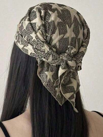 Pañuelo de mujer con estilo Wasteland Lucky Star Subculture, pañuelo triangular delgado, pañuelo para la cabeza, accesorio para el cabello; diadema y cinta para el cabello multifuncional, pañuelo elegante, cobertura para la cabeza versátil; de moda, hip-hop, individualista, para uso diario, fiestas y eventos, vacaciones, salidas a la playa y al mar, festivales de música; un accesorio festivo para el cabello como regalo para niñas. Pañuelos para mujer de playa de verano, regalo del Día de la Madre AUQN