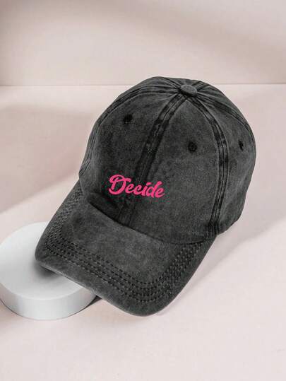 1pc "Decide" Slogan Letter Print Women's Fashionable Adjustable Baseball Cap, Y2K Style Sun Hat For Spring/Summer Outdoor Sun Protection, Soft & Comfortable Snapback Suitable For Daily Wear And Street Style
