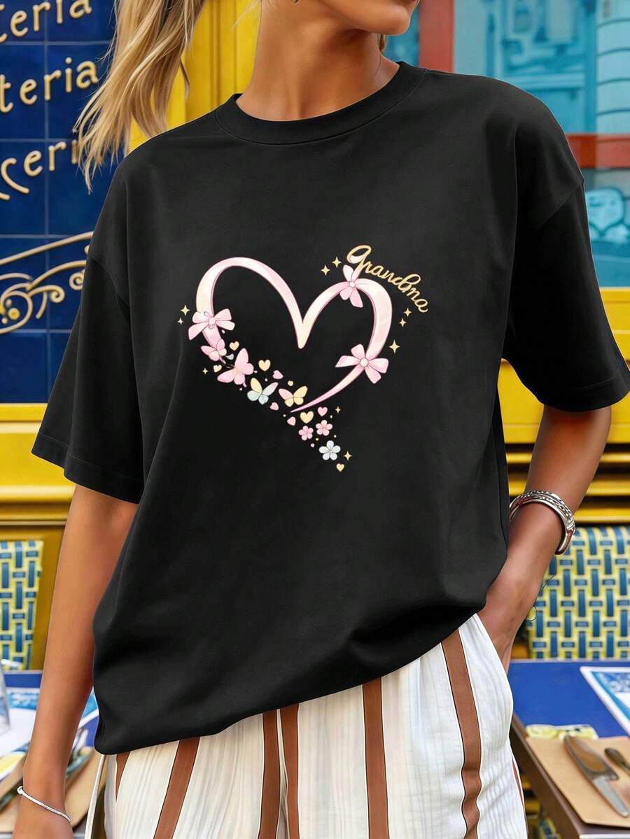 Dam-T-shirts - Svart - Visa 1