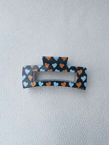 3pcs Heart Print Square Hair Clips, Women's Hair Accessories, Mother's Day Gift - Hair Claw - View 2
