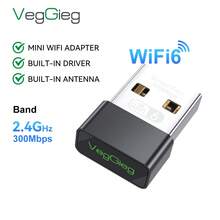 Adaptador WiFi Mini VegGieg 300Mbps 2.4G USB Tarjeta de red inalámbrica con antena incorporada para PC de escritorio, portátil, plug and play sin necesidad de controlador - Multicolor - Ver 3
