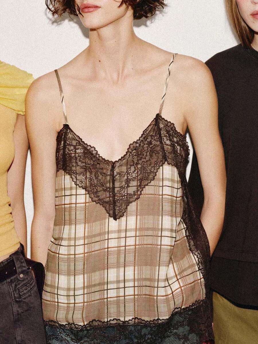 Women Tops - Dark Brown - View 1