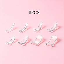 8 piezas Juego de ajustadores de anillo de silicona ajustable, apto para anillos sueltos de hombres y mujeres, protector de anillo de silicona transparente para redimensionar anillos sin cambiarlos - 8 piezas/1 juego - Ver 6