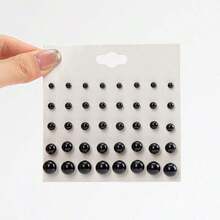 20pairs New White Pearl Ball Stud Earrings Set - 白色 - 查看 2