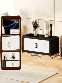 Folding Storage Bins With Drawers, Plastic Stackable Storage Bins With Lids, Closet Organizers And Storage, Collapsible Storage Boxes, Storage Containers For Home, Office, Dorm Room, Kitchen Organizers And Storage, Black&White - Đen trắng - Xem 11