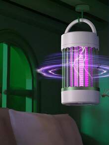 Nueva lámpara repelente de mosquitos UV conveniente, lámpara repelente de insectos silenciosa para interiores, modo de doble alimentación (alimentada por USB), luz UV, diseño cilíndrico blanco, repelente de mosquitos físico, control de plagas domésticas, mata moscas de restaurante, repelente de mosquitos, control de plagas domésticas, mata insectos altamente eficiente - A - Ver 7