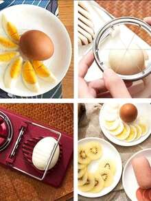 1 pieza Cortador y rebanador de huevos 2 en 1 compacto - Perfecto para huevos duros, incluye separador de frutas, plástico/metal, fácil de usar, ideal para cocinas pequeñas - Multicolor - Ver 5