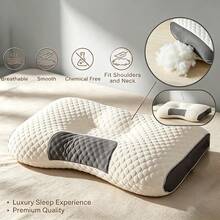 Ultra-Soft Neck Support Pillow With Removable & Washable Cover, Provides Exceptional Comfort, Breathable Fabric. Essential For Modern Bedroom, Home Decor, Gift - 1 Piece - View 6