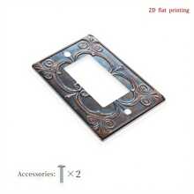 1pc 2D Floral Ornate Border Design Printed Light Switch Plate Cover, Decorative Wall Outlet Switch Plate Cover, For Bathroom Kitchen, 2D Flat - C - View 11