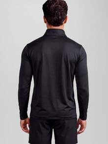 CZRLHYT 1/4 Zip Men's Sports Jacket - Suitable For Back To School Training Wear, Breathable Moisture-Wicking Super Soft Slim Fit Minimalist Design, Lightweight Sun Protection Outerwear For Outdoor Exercise - Black - View 4