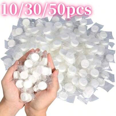 30 piezas de toallas no tejidas desechables comprimidas, toallitas húmedas portátiles para viaje