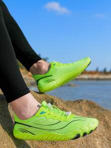 Men's Aqua Shoes, Barefoot Five Fingers Water Shoes, Lightweight Breathable Water Shoes For Summer, Suitable For Beach, Resort, Party, Camping, Surfing, Swimming, Indoor Fitness, Yoga, Jumping Rope - Fluorescent Green - View 10