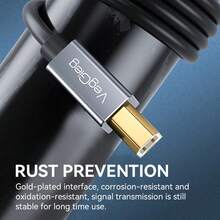 VegGieg Type-C 转 USB 方形打印机数据线，高速数据传输线，电脑/手机连接打印机数据线，镀金抗干扰接口，通用打印机数据线，1.5米 - 查看 7
