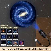 360° Rotating Adjustable LED Galaxy Projector Lamp, 3/6/10 Starry Sky Patterns, Replaceable Slides, USB Powered. Romantic Atmosphere Decor For Bedroom Ceiling, Outdoor Camping, Astronomy Education, Christmas, Valentine's Day, Birthday Gift - Galaxy Projector - View 5