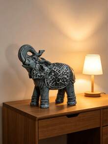 1 pieza Escultura de elefante hecha a mano, estilo vintage bohemio, adecuada para el hogar, oficina, sala de estar, dormitorio, estantería, escritorio, entrada, repisa de la chimenea, decoración, regalo único para amantes de los elefantes, inauguración de la casa, boda, cumpleaños - elefante - Ver 9