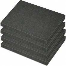 Tấm xốp polyurethane, 2 miếng, kích thước 16 x 12 x 1.37 cm, màu đen, mềm, dùng để đóng gói bảo vệ, dùng cho hộp đựng, đồ nội thất, ô tô và các vật dụng đóng gói khác. - Nhiều màu - Xem 2