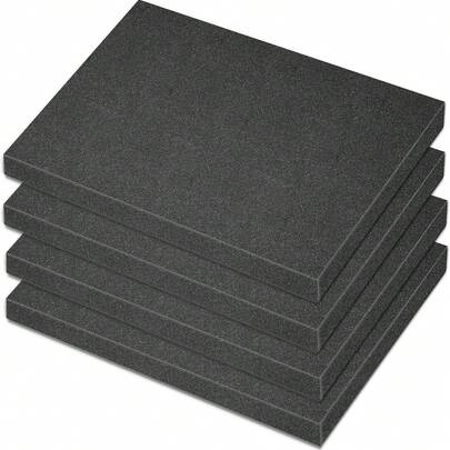 Polyurethane Foam Pad, 2 Pcs 16 X 12 X 1.37 Cm Black Soft Cut Packaging Foam Pad For Protective Cases, Furniture, Cars And Packaging