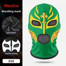 Wrestling Mask For Party Role Play, Funny Hero Printed Milk Silk Fighting Mask - Multicolor - View 18