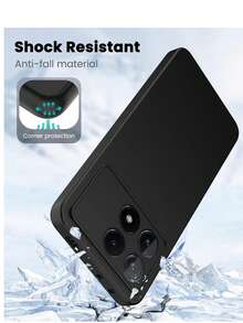 适用于小米 Poco C85 4G/ Poco M8 Pro/15T PRO 5G/ Poco C85/15T 5G/15/14/13/12/11/10/ Poco 系列的黑色 AG 磨砂手机壳，超薄裸机手感，全包边保护，防指纹，防汗，镜头高度保护，防刮花，精准开孔，散热，简约优雅的软壳，防滑耐用，男女通用高品质全包磨砂手机保护壳 - 黑色 - 查看 5