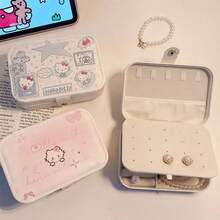 Hộp đựng trang sức cao cấp, tinh tế, dung tích lớn, dễ mang theo của SANRIO, dùng để đựng bông tai, dây chuyền, nhẫn, mẫu mới năm 2026, hộp trang sức dễ thương dành cho phụ nữ. - Nhiều màu - Xem 2