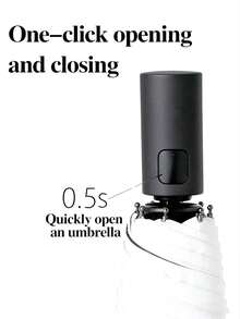 16-Bone Extra Large Automatic Folding Umbrella, Windproof, Unisex For Business And Outdoor Activities; Portable Sun Umbrella With UV Protection, Thick Double-Layer Black UV Coating, Essential For Travel And Outdoor Summer Use. (Random Color Double-Layer Inner Frame) - Multiple Styles - View 9