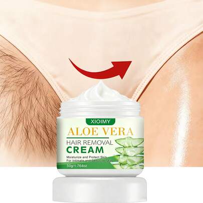  XIOIMY 2-Pack Aloe Vera Painless Hair Removal Cream, Suitable For All Skin Types, Quick Hair Removal Without Blackening, Low Allergy, For Men And Women, Smooth Skin | Gentle Depilation | Low Allergy Cream