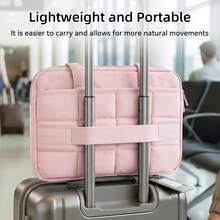 DANYCASE Bolsa para portátil de 13.3-15.6 pulgadas, bolsa de almacenamiento portátil para computadora, funda ligera de unicolor para tableta, unisex, adecuada para iPad - Rosa - Ver 3