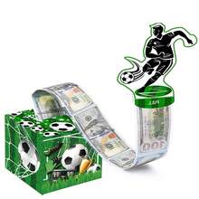 Hộp đựng tiền chủ đề trận bóng đá, kèm thiệp chúc mừng sinh nhật và 50 túi quà bất ngờ trong suốt, thích hợp cho tiệc sinh nhật, Halloween, Lễ Tạ ơn, Giáng sinh. - Bóng đá đen - Xem 8