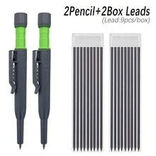 專業 2.8mm 深孔木工鉛筆套組,附內建鉛筆削筆器,2 支鉛筆 + 2 盒鉛筆芯,建築工具理想選擇,繪圖、書寫與標記必備,返校季適用 - 多色 - 查看 12