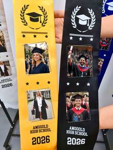 Customized Graduation Sash, Personalized Graduation Made Of Custom Ribbon, Completed Personalized Design In 2026, For Graduation Gown - Can Customize Text, 2026 Graduation Honor Gown, Photos And Names On Ribbon,Gift For Friends, Family, And Graduates - Multicolor - View 9
